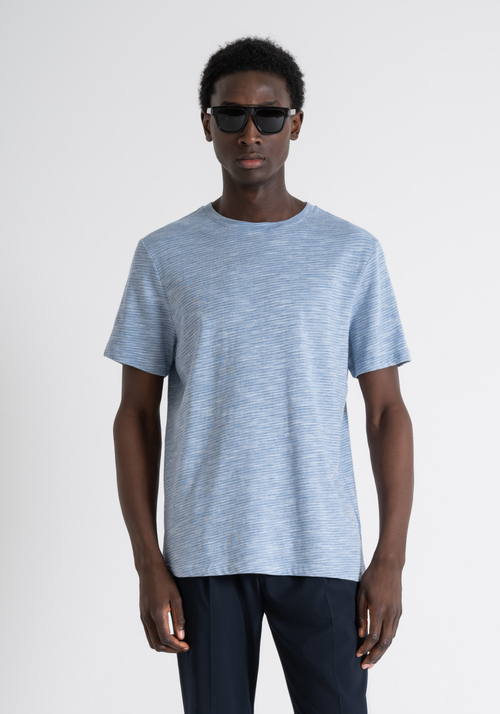 RELAXED FIT FLAMED STRUCTURED COTTON T-SHIRT - Men's T-shirts & Polo | Antony Morato Online Shop