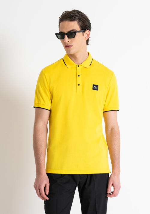 REGULAR FIT POLO IN MERCERIZED COTTON PIQUÉ WITH LOGO PATCH - Men's T-shirts & Polo | Antony Morato Online Shop