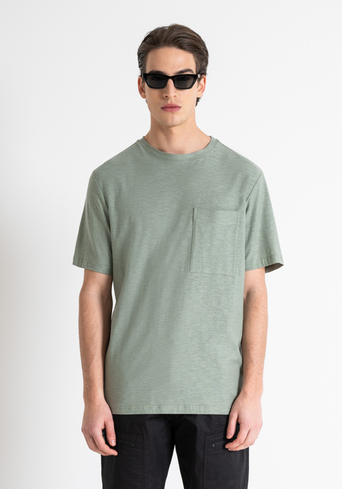 RELAXED FIT COTTON T-SHIRT WITH LOGO PLAQUE - Camisetas y polo | Antony Morato Online Shop