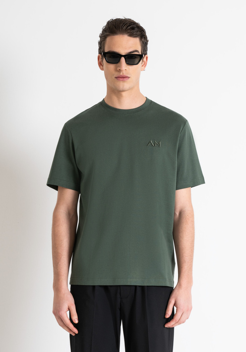 RELAXED FIT COTTON T-SHIRT WITH EMBROIDERED LOGO - Camisetas y polo | Antony Morato Online Shop
