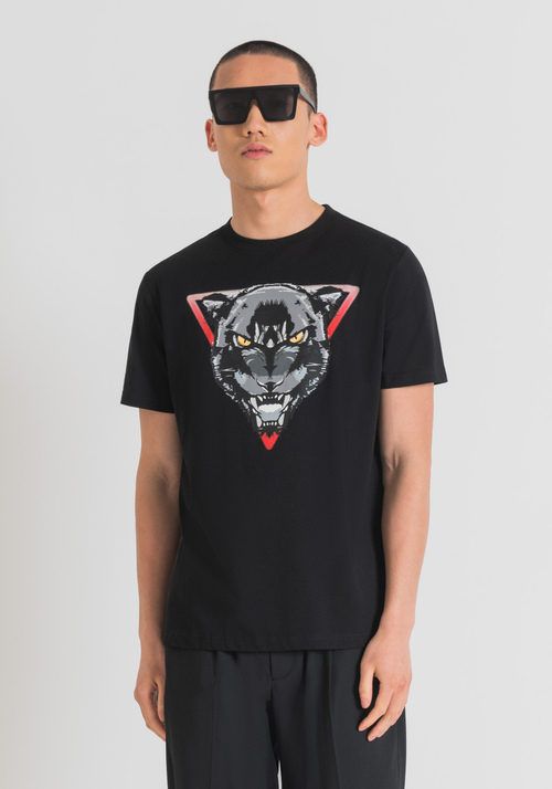 T-SHIRT REGULAR FIT IN JERSEY DI COTONE CON STAMPA TIGRE - T-shirts & Polo Uomo | Antony Morato Online Shop