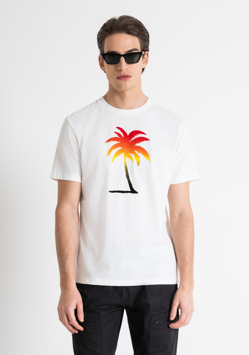 T-SHIRT REGULAR  FIT IN JERSEY DI COTONE CON STAMPA FLOCK SFUMATA - T-shirts & Polo Uomo | Antony Morato Online Shop