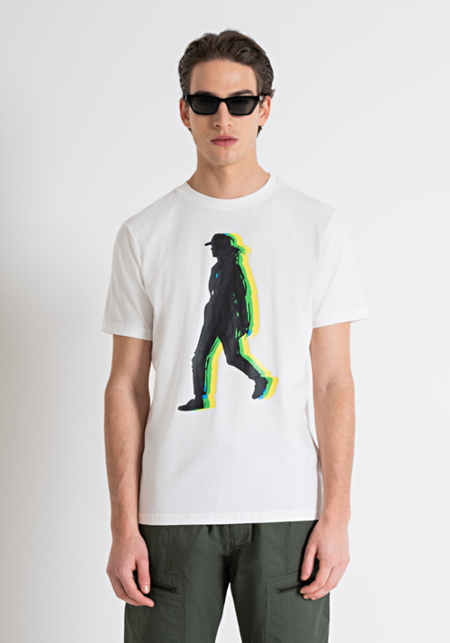 T-SHIRT REGULAR  FIT IN JERSEY DI COTONE CON STAMPA MATT PLASTIC E GOMMATA - T-shirts & Polo Uomo | Antony Morato Online Shop