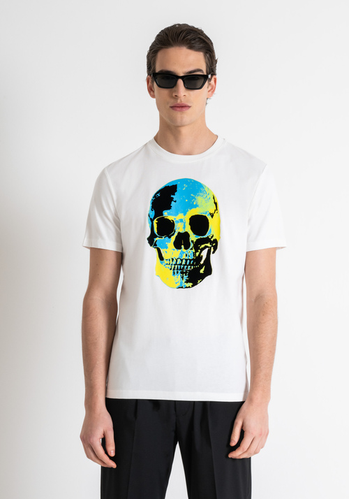 SLIM FIT T-SHIRT IN COTTON WITH SKULL PRINT - Preview Men's Collection Spring-Summer 2024 | Antony Morato Online Shop