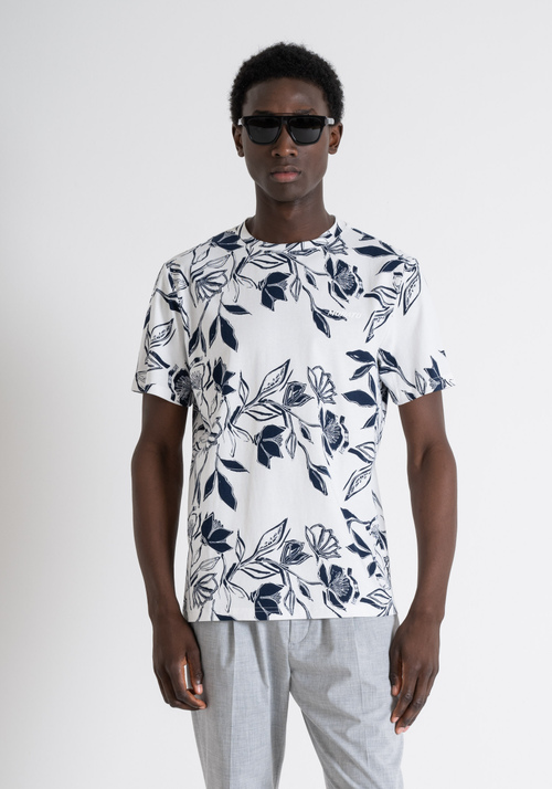 T-SHIRT REGULAR FIT IN JERSEY DI COTONE STAMPATO CON STAMPA LOGO GOMMATA - T-shirts & Polo Uomo | Antony Morato Online Shop