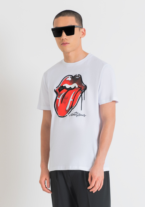 REGULAR FIT T-SHIRT IN COTTON JERSEY WITH ROLLING STONES PRINT - Men's T-shirts & Polo | Antony Morato Online Shop