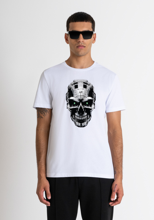 REGULAR FIT T SHIRT IN WHITE COTTON JERSEY WITH MICKEY MOUSE PRINT Antony Morato