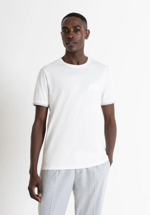 REGULAR FIT T-SHIRT IN COTTON JERSEY WITH RUBBERISED LOGO - Archive Sale | Antony Morato Online Shop