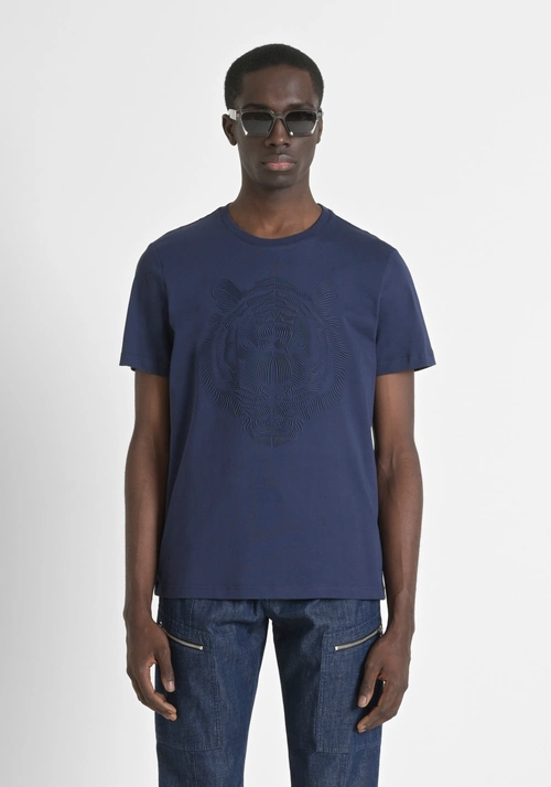REGULAR FIT COTTON JERSEY T-SHIRT WITH TIGER PRINT - Abbigliamento | Antony Morato Online Shop