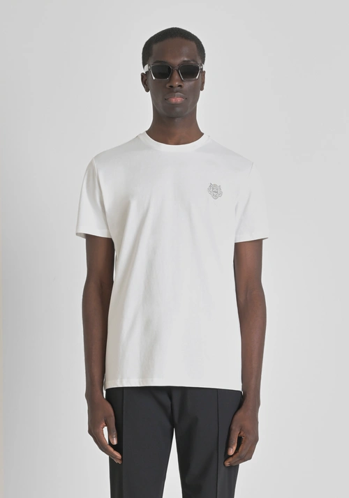 REGULAR FIT T-SHIRT IN COTTON JERSEY WITH TIGER RUBBER PATCH - Clothing | Antony Morato Online Shop