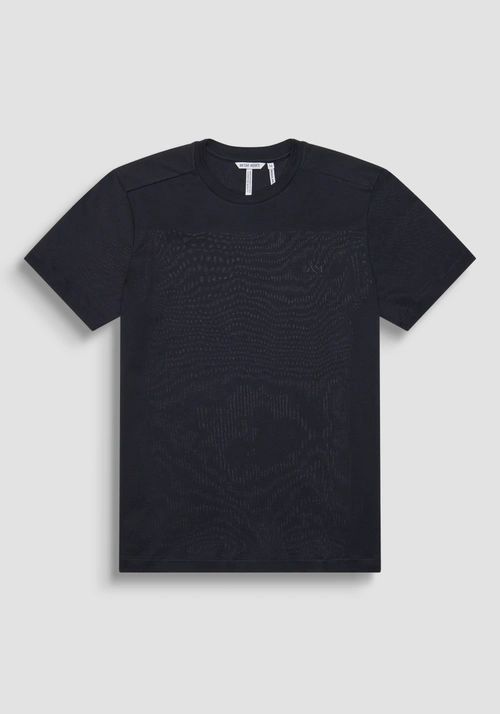 T-SHIRT REGULAR FIT EN JERSEY DE COTON AVEC LOGO EN MOUSSE - Outfit d'été | Antony Morato Online Shop