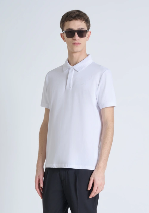PURE COTTON JERSEY REGULAR FIT POLO SHIRT WITH MONOGRAM PRINT - T-shirts & Polo | Antony Morato Online Shop