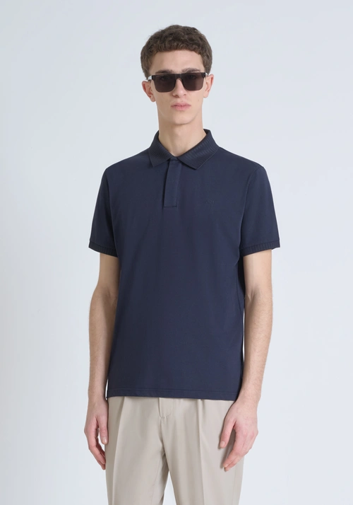PURE COTTON JERSEY REGULAR FIT POLO SHIRT WITH MONOGRAM PRINT - Men's T-shirts & Polo | Antony Morato Online Shop