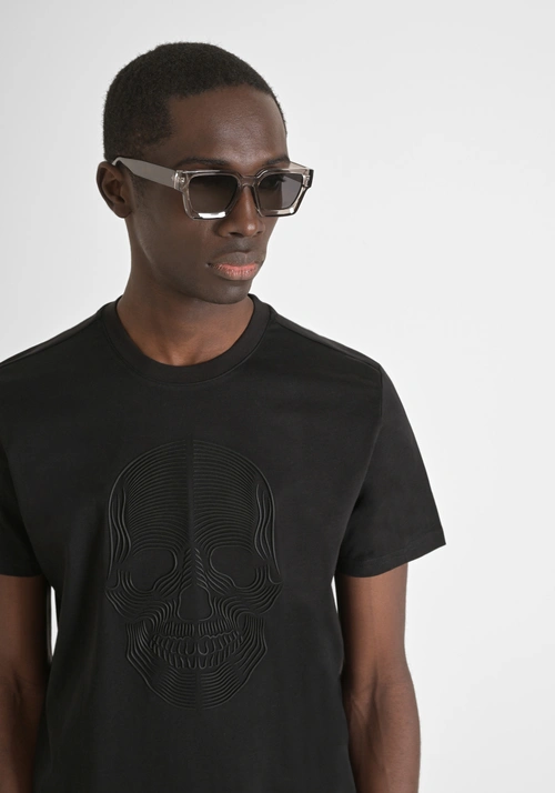 REGULAR FIT COTTON JERSEY T-SHIRT WITH RUBBERISED PRINT - Clothing | Antony Morato Online Shop