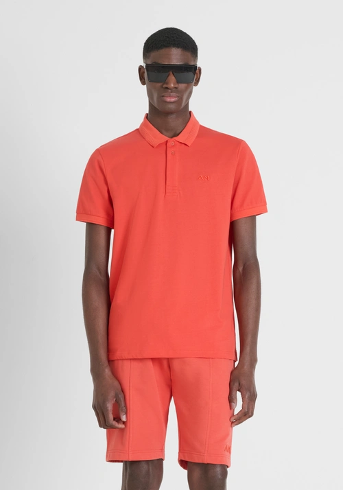 POLO REGULAR FIT IN JERSEY DI COTONE E LOGO RICAMATO - Abbigliamento Uomo | Antony Morato Online Shop