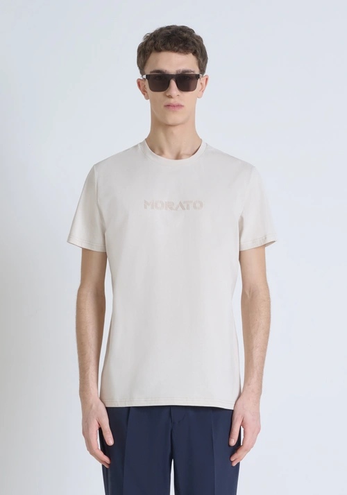 REGULAR FIT 100% COTTON JERSEY T-SHIRT WITH TONE-ON-TONE EMBOSSED LOGO - Mood Ho Chi Minh | Antony Morato Online Shop