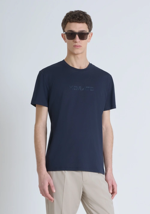 REGULAR FIT 100% COTTON JERSEY T-SHIRT WITH TONE-ON-TONE EMBOSSED LOGO - Mood Ho Chi Minh | Antony Morato Online Shop