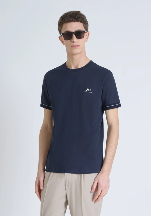 T-SHIRT SLIM FIT IN JERSEY DI COTONE E LOGO STAMPATO - Abbigliamento | Antony Morato Online Shop