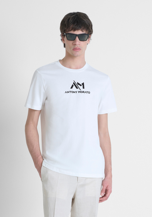 CAMISETA SLIM FIT DE ALGODÓN PURO CON MONOGRAMA - Camisetas y polo | Antony Morato Online Shop
