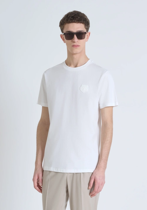 REGULAR FIT COTTON T-SHIRT WITH TIGER PATCH - Mood Ho Chi Minh | Antony Morato Online Shop