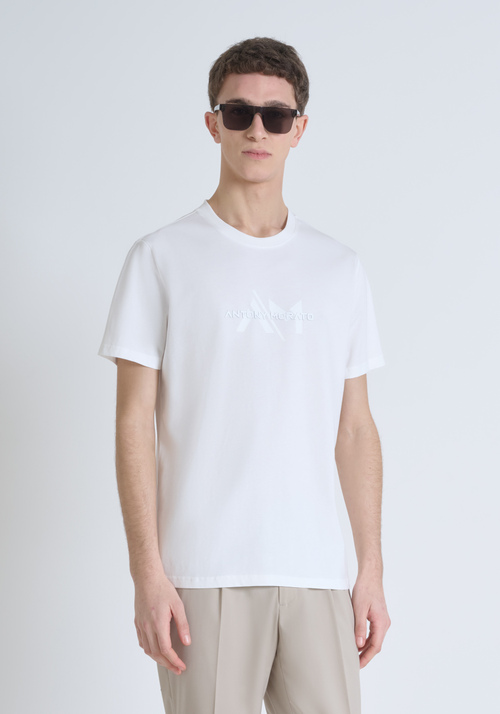 T-SHIRT REGULAR FIT IN JERSEY DI COTONE CON LOGO TINTA UNITA - Abbigliamento | Antony Morato Online Shop