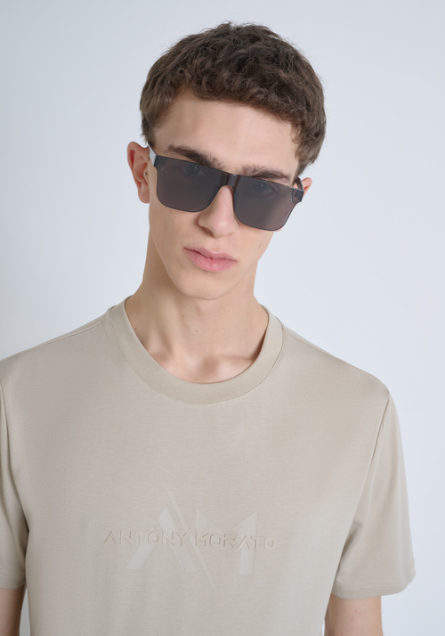 REGULAR FIT COTTON JERSEY T-SHIRT WITH ONE-TONE LOGO - Clothing | Antony Morato Online Shop