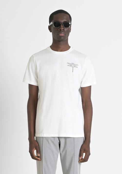 REGULAR FIT COTTON JERSEY T-SHIRT WITH SPONGE EFFECT PRINT - Abbigliamento uomo | Antony Morato Online Shop