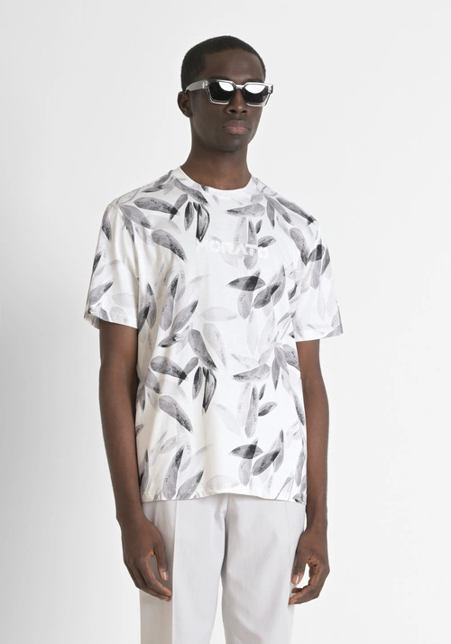 T-SHIRT RELAXED FIT IN JERSEY DI COTONE STAMPATO E LOGO - Abbigliamento | Antony Morato Online Shop