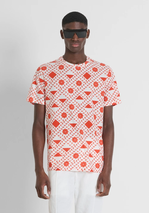 REGULAR FIT T-SHIRT IN MERCERIZED PRINTED COTTON - Mood Ho Chi Minh | Antony Morato Online Shop