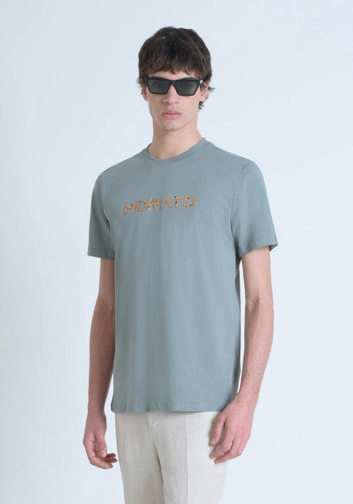CAMISETA REGULAR FIT DE ALGODÓN JERSEY CON LOGOTIPO DE CORCHO ESTAMPADO - Ropa | Antony Morato Online Shop