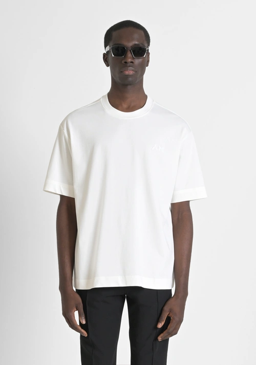 BOXY FIT COTTON T-SHIRT WITH EMBROIDERED LOGO - Clothing | Antony Morato Online Shop