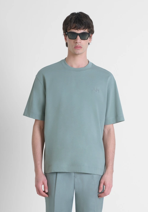 CAMISETA RELAXED FIT DE ALGODÓN CON MONOGRAMA EN EL LADO DEL CORAZÓN - Camisetas y polo | Antony Morato Online Shop