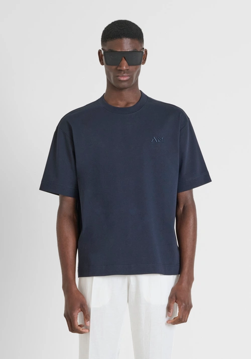 CAMISETA RELAXED FIT DE ALGODÓN CON MONOGRAMA EN EL LADO DEL CORAZÓN - Camisetas y polo | Antony Morato Online Shop