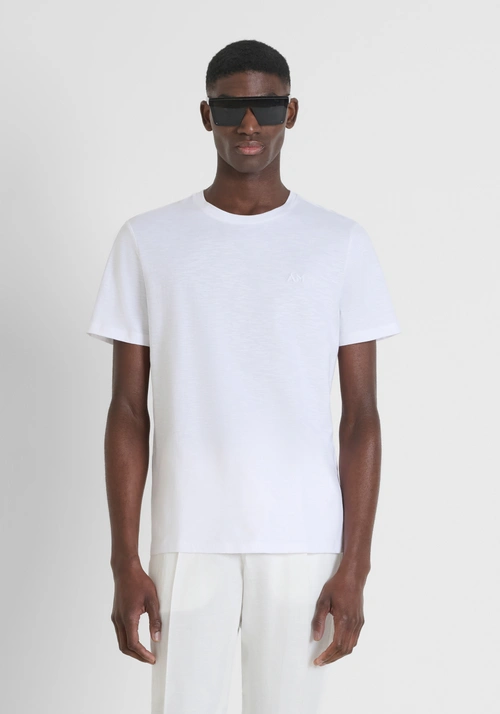 CAMISETA REGULAR FIT EN TEJIDO DE ALGODÓN CON LOGOTIPO BORDADO - Ropa | Antony Morato Online Shop