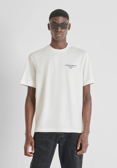 RELAXED FIT T-SHIRT IN COTTON WITH CONTRAST LOGO ON BACK - Preview Men's Collection Fall-Winter 2025 | Antony Morato Online Shop