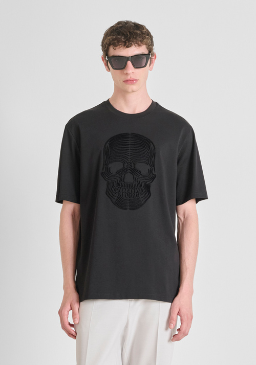 T-SHIRT RELAXED FIT IN COTONE CON STAMPA TESCHIO SOFT - T-shirts & Polo Uomo | Antony Morato Online Shop