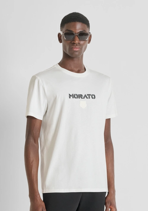 REGULAR FIT COTTON JERSEY T-SHIRT WITH LOGO PRINT AND TIGER - Preview Men's Collection Fall-Winter 2025 | Antony Morato Online Shop