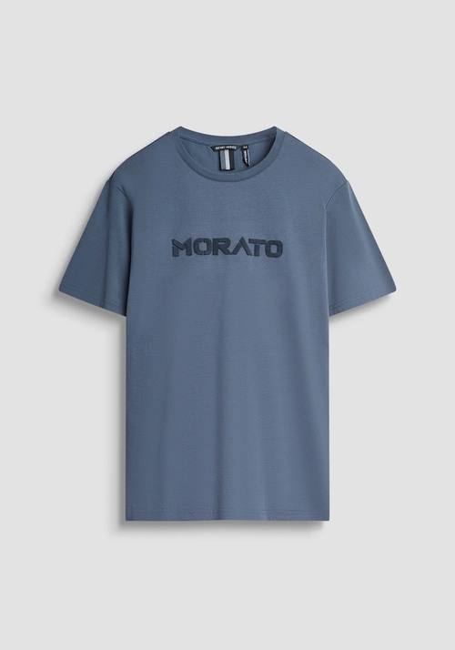 T-SHIRT REGULAR FIT IN JERSEY DI COTONE CON LOGO EFFETTO SPONGE - T-shirts & Polo Uomo | Antony Morato Online Shop