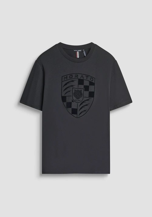 CAMISETA RELAXED FIT EN JERSEY DE ALGODÓN CON ESTAMPADO DE ESCUDO - Ropa | Antony Morato Online Shop