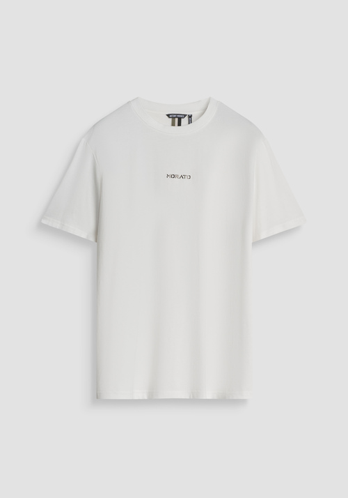 RELAXED FIT T-SHIRT IN COTTON JERSEY WITH SPONGE EFFECT LOGO PRINT - Men's T-shirts & Polo | Antony Morato Online Shop