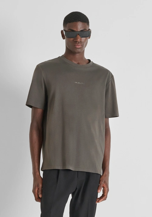 RELAXED FIT T-SHIRT IN COTTON JERSEY WITH SPONGE EFFECT LOGO PRINT - T-shirts & Polo | Antony Morato Online Shop
