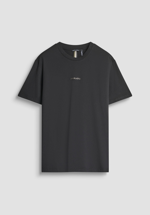 RELAXED FIT T-SHIRT IN COTTON JERSEY WITH SPONGE EFFECT LOGO PRINT - Men's T-shirts & Polo | Antony Morato Online Shop