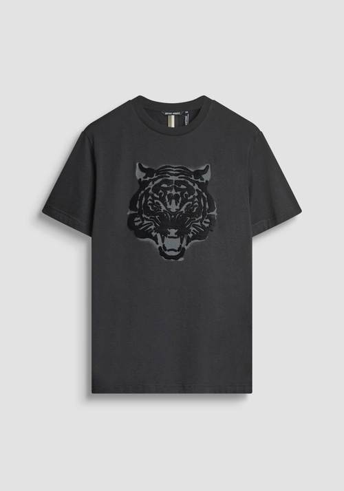 T-SHIRT REGULAR FIT IN JERSEY DI COTONE CON STAMPA TIGRE - T-shirts & Polo Uomo | Antony Morato Online Shop