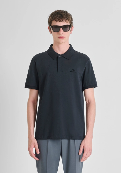 POLO REGULAR FIT IN JERSEY DI COTONE CON LOGO GOMMATO - T-shirts & Polo Uomo | Antony Morato Online Shop