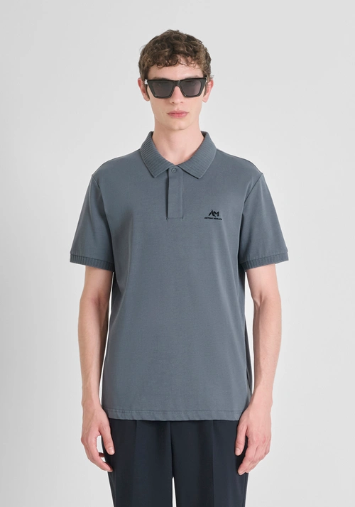 POLO REGULAR FIT IN JERSEY DI COTONE CON LOGO GOMMATO - T-shirts & Polo Uomo | Antony Morato Online Shop