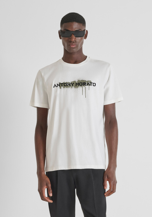 T-SHIRT REGULAR FIT IN JERSEY DI COTONE CON STAMPA LOGO PAINT - T-shirts & Polo Uomo | Antony Morato Online Shop