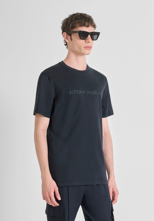 REGULAR FIT COTTON JERSEY T-SHIRT WITH DIAMOND PRINT - Regular fit t-shirts | Antony Morato Online Shop