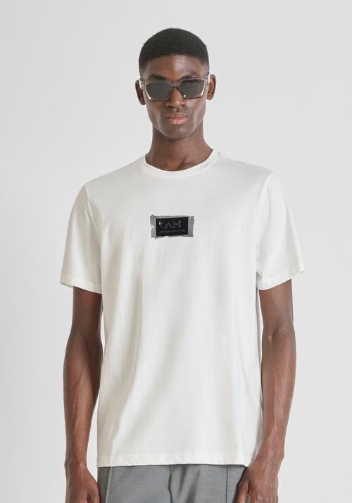 REGULAR FIT COTTON JERSEY T-SHIRT WITH LETTERING LOGO PRINT - Clothing | Antony Morato Online Shop