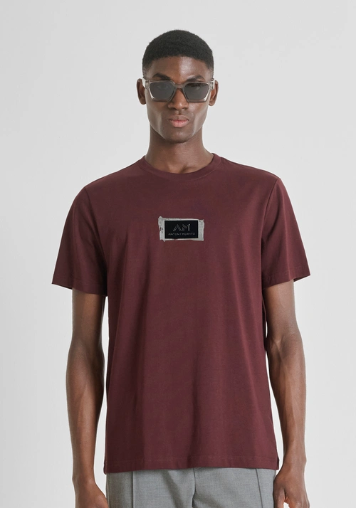 REGULAR FIT COTTON JERSEY T-SHIRT WITH LETTERING LOGO PRINT - Clothing | Antony Morato Online Shop