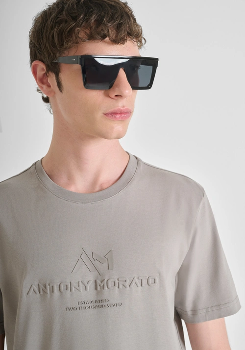 T-SHIRT REGULAR FIT IN JERSEY DI COTONE CON STAMPA RUBBER LOGATA - T-shirts & Polo Uomo | Antony Morato Online Shop